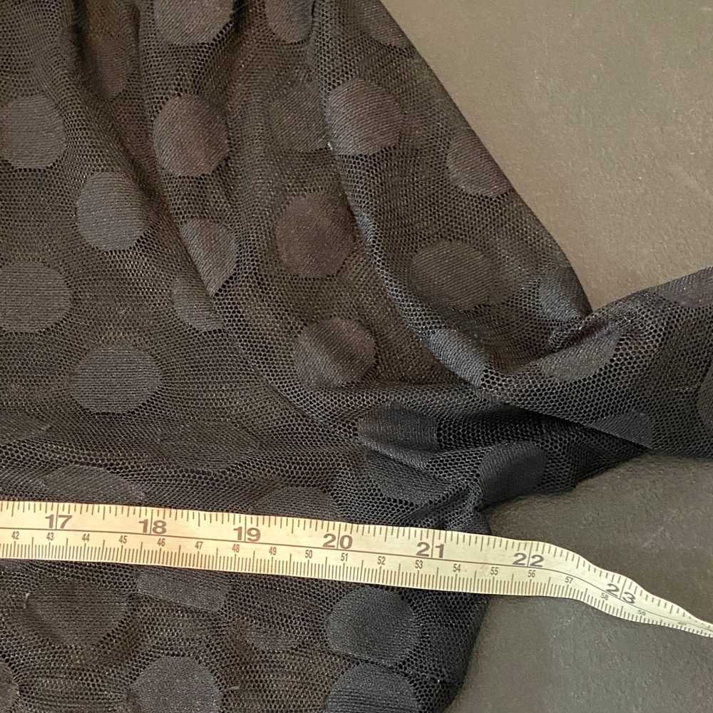 Lane Bryant mesh stretch Black Polka Dot Sheer Blouse 14/16 mock neck - Picture 6 of 13